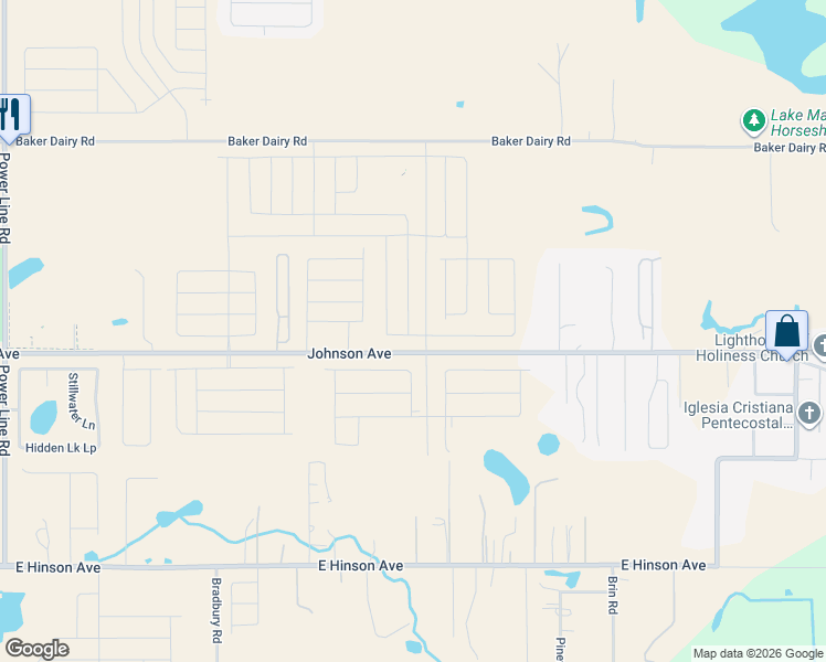 map of restaurants, bars, coffee shops, grocery stores, and more near 5170-5598 East Johnson Avenue in Haines City