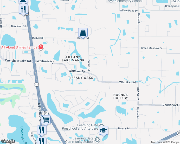 map of restaurants, bars, coffee shops, grocery stores, and more near 716 Fayette Place in Lutz