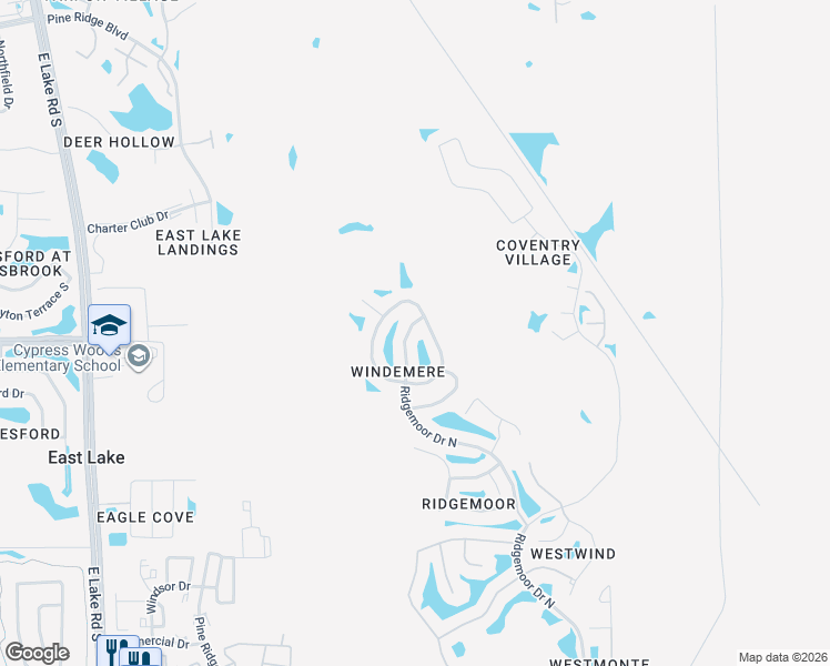 map of restaurants, bars, coffee shops, grocery stores, and more near 4432 Worthington Circle in Palm Harbor