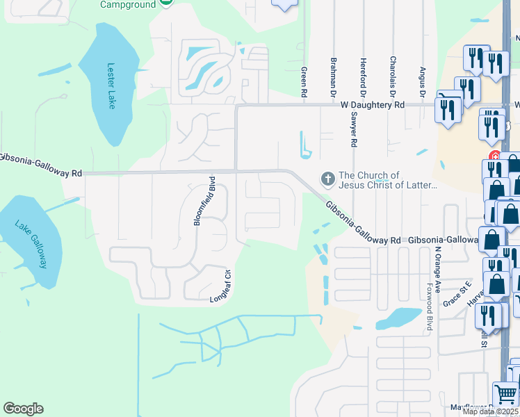 map of restaurants, bars, coffee shops, grocery stores, and more near 1986 Viewpoint Landings Road in Lakeland