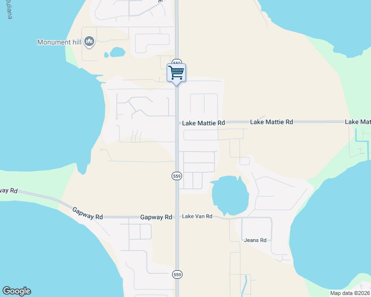 map of restaurants, bars, coffee shops, grocery stores, and more near 495 Lake Juliana Drive in Auburndale