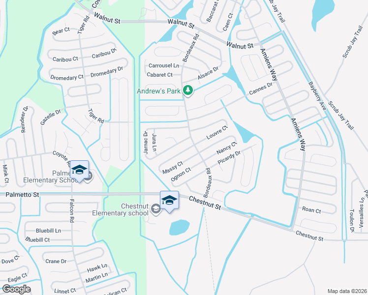 map of restaurants, bars, coffee shops, grocery stores, and more near 962 Louvre Court in Kissimmee