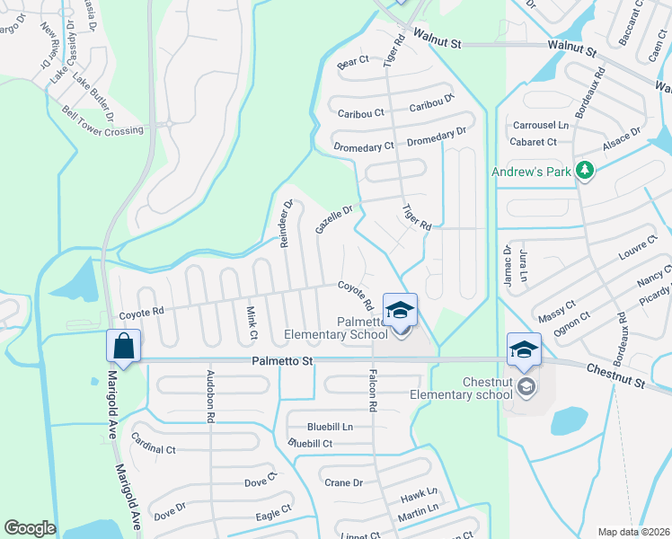 map of restaurants, bars, coffee shops, grocery stores, and more near 610 Tamarin Lane in Kissimmee