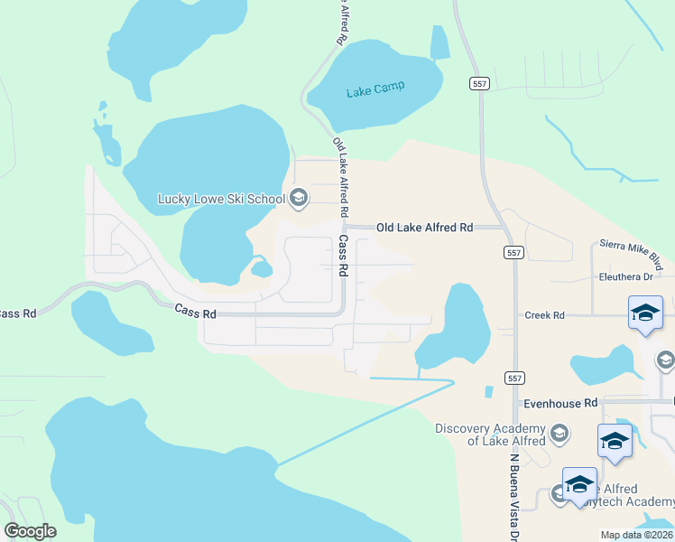 map of restaurants, bars, coffee shops, grocery stores, and more near 842-848 Cass Road in Lake Alfred