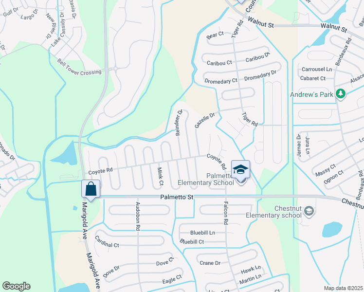 map of restaurants, bars, coffee shops, grocery stores, and more near 614 Reindeer Drive in Kissimmee