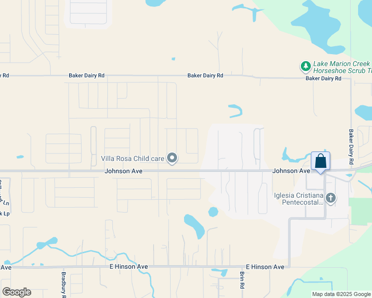 map of restaurants, bars, coffee shops, grocery stores, and more near 2043 Firethorn Loop in Haines City