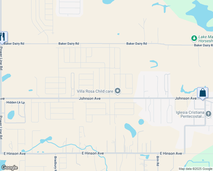map of restaurants, bars, coffee shops, grocery stores, and more near 5342 East Johnson Avenue in Haines City