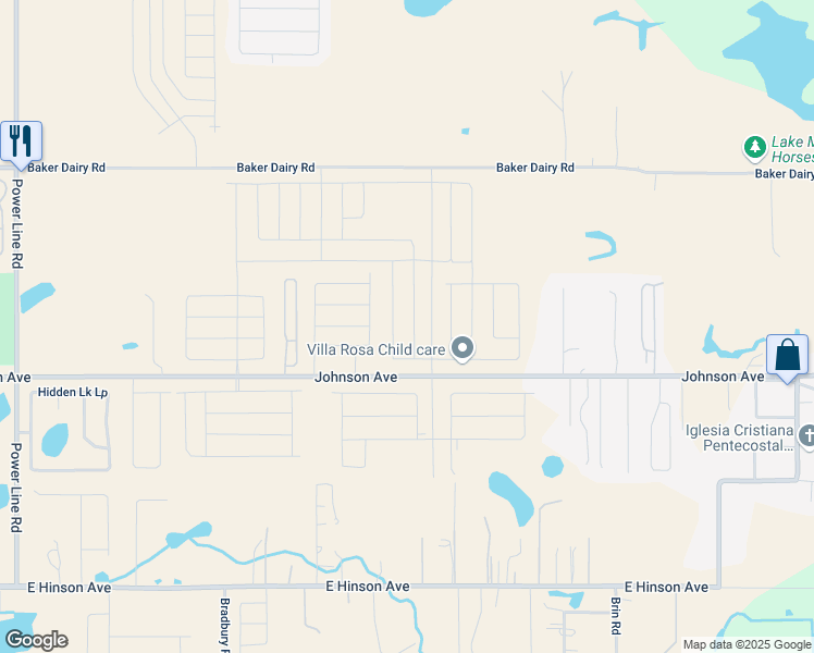 map of restaurants, bars, coffee shops, grocery stores, and more near 5342 East Johnson Avenue in Haines City