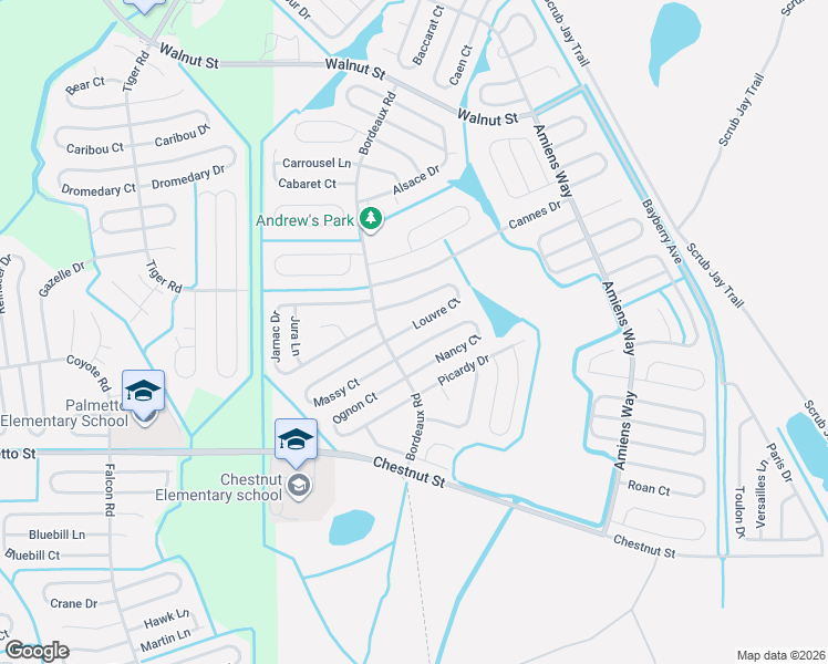 map of restaurants, bars, coffee shops, grocery stores, and more near 953 Louvre Court in Kissimmee