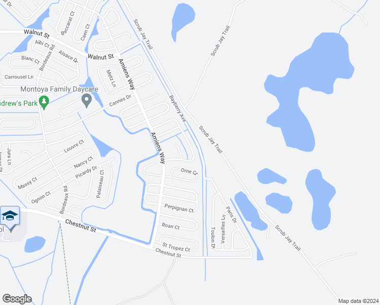 map of restaurants, bars, coffee shops, grocery stores, and more near 1144 Normandy Drive in Kissimmee