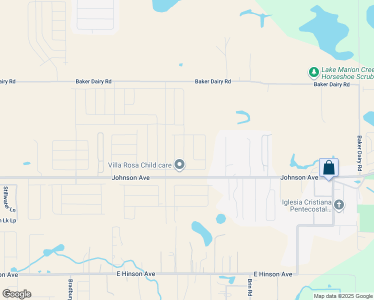 map of restaurants, bars, coffee shops, grocery stores, and more near 542 Georgene Road in Haines City