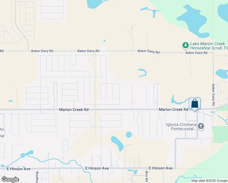 map of restaurants, bars, coffee shops, grocery stores, and more near 542 Georgene Road in Haines City