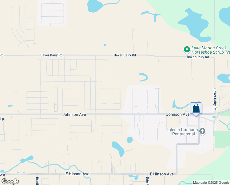 map of restaurants, bars, coffee shops, grocery stores, and more near 592 Georgene Road in Haines City