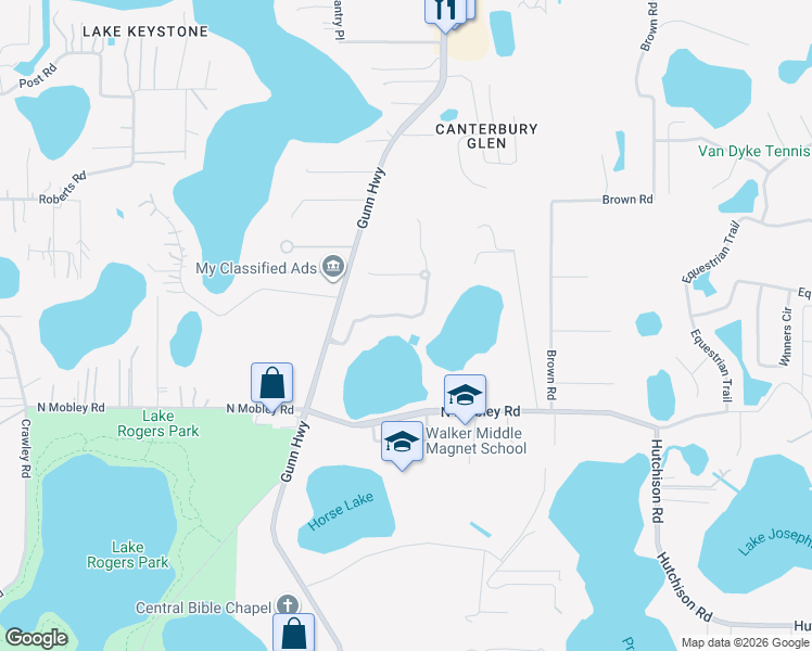 map of restaurants, bars, coffee shops, grocery stores, and more near 17115 Journeys End Drive in Odessa