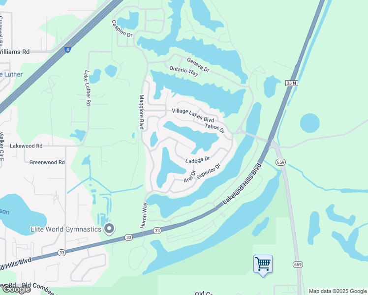 map of restaurants, bars, coffee shops, grocery stores, and more near 2528 Torrens Drive in Lakeland