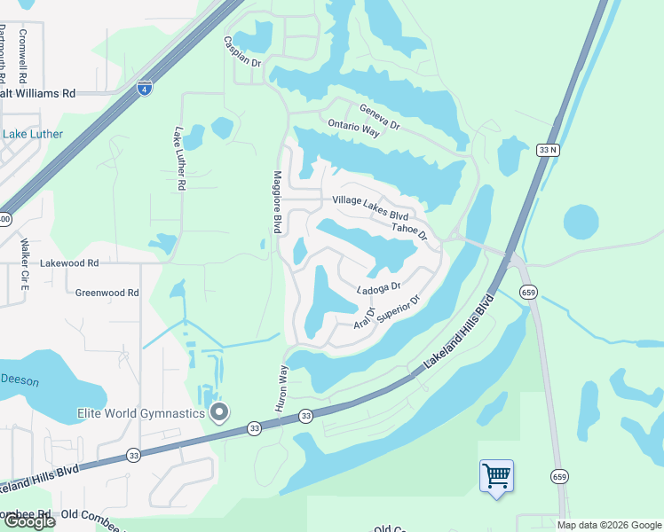 map of restaurants, bars, coffee shops, grocery stores, and more near 2411 Ladoga Dr in Lakeland