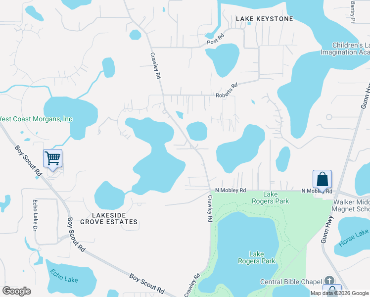 map of restaurants, bars, coffee shops, grocery stores, and more near 16940 Crawley Road in Odessa