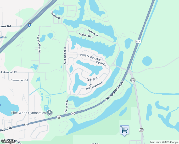 map of restaurants, bars, coffee shops, grocery stores, and more near 2528 Torrens Drive in Lakeland
