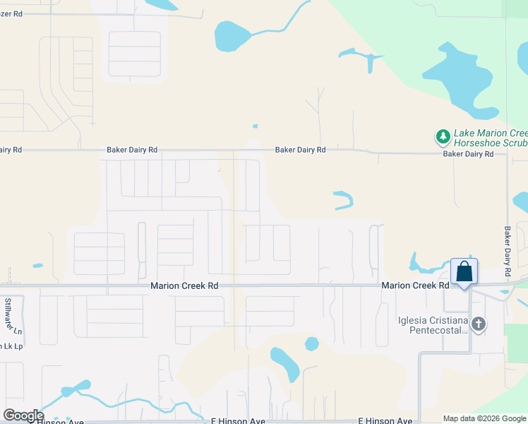 map of restaurants, bars, coffee shops, grocery stores, and more near 592 Georgene Road in Haines City