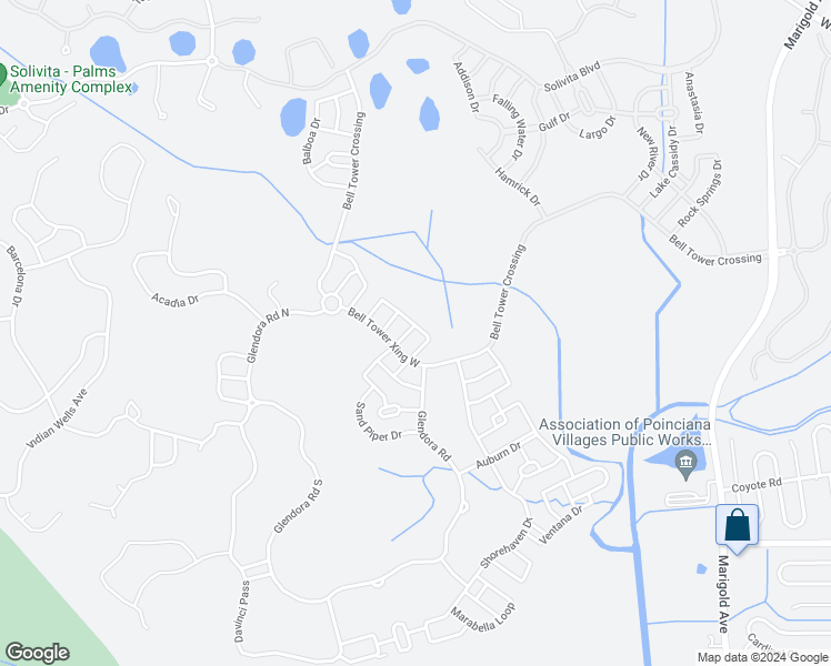 map of restaurants, bars, coffee shops, grocery stores, and more near 501 Heartwell Drive in Kissimmee
