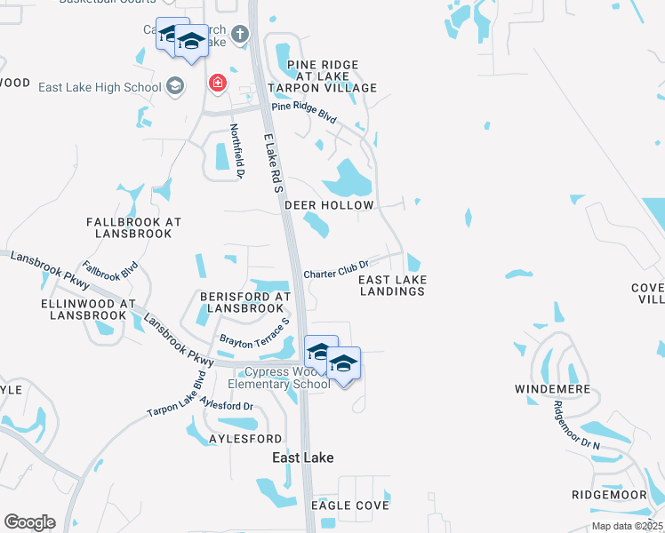 map of restaurants, bars, coffee shops, grocery stores, and more near 3151 Charter Club Drive in Tarpon Springs