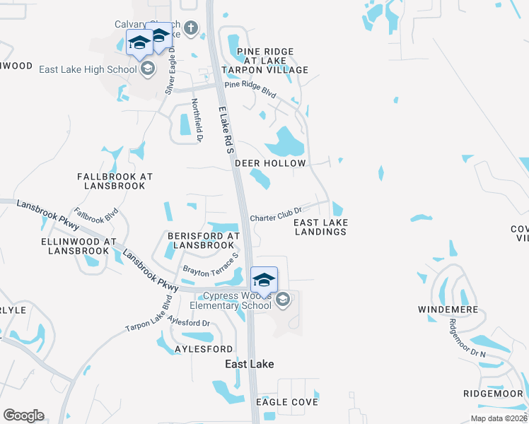 map of restaurants, bars, coffee shops, grocery stores, and more near 3151 Charter Club Drive in Tarpon Springs