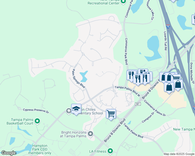 map of restaurants, bars, coffee shops, grocery stores, and more near 6003 Catlin Drive in Tampa