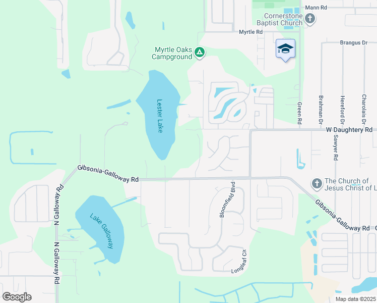 map of restaurants, bars, coffee shops, grocery stores, and more near 2305 Gibsonia-Galloway Road in Lakeland
