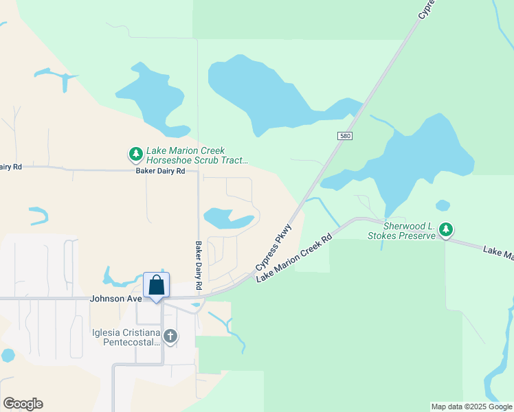 map of restaurants, bars, coffee shops, grocery stores, and more near 2450 Cypress Parkway in Haines City