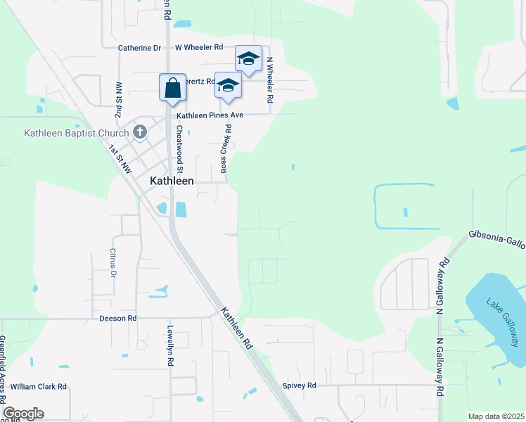 map of restaurants, bars, coffee shops, grocery stores, and more near 5829 Ross Creek Road in Lakeland