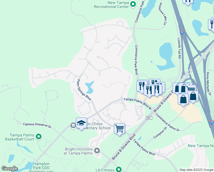 map of restaurants, bars, coffee shops, grocery stores, and more near 6003 Catlin Drive in Tampa