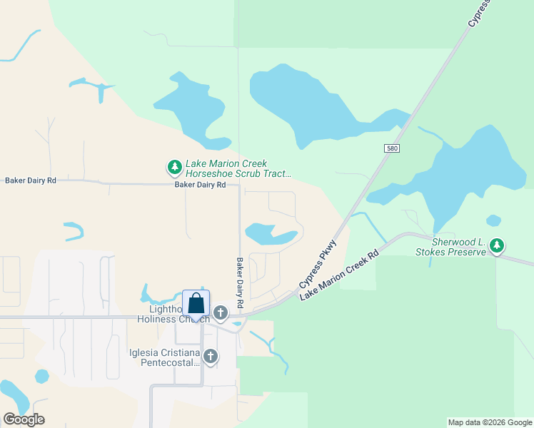 map of restaurants, bars, coffee shops, grocery stores, and more near 2450 Cypress Parkway in Haines City