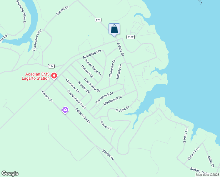 map of restaurants, bars, coffee shops, grocery stores, and more near 131 Trail Blazer Drive in Sandia