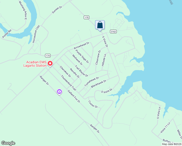 map of restaurants, bars, coffee shops, grocery stores, and more near 131 Trail Blazer Drive in Sandia