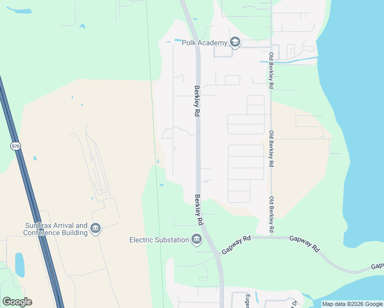 map of restaurants, bars, coffee shops, grocery stores, and more near 3969 Berkley Road in Auburndale