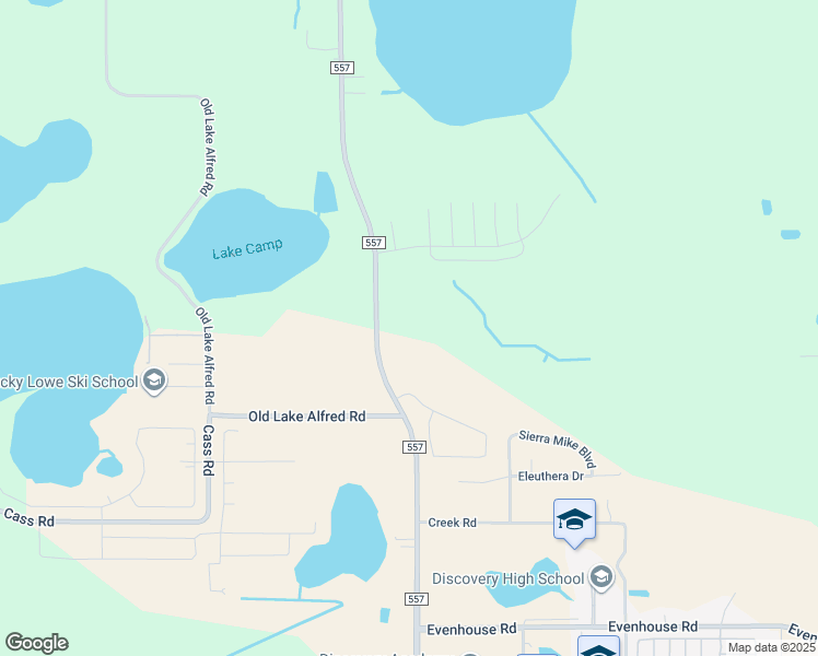map of restaurants, bars, coffee shops, grocery stores, and more near 2411 County Road 557 in Lake Alfred