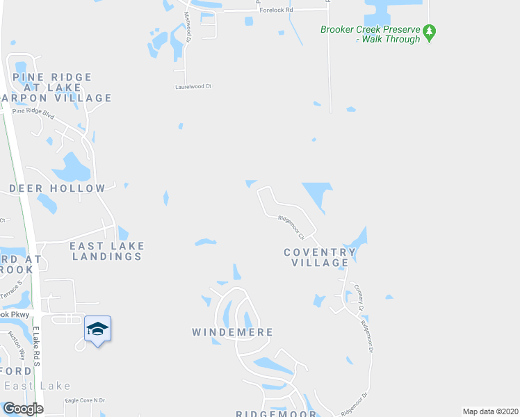 map of restaurants, bars, coffee shops, grocery stores, and more near 4904 Ridgemoor Circle in Palm Harbor