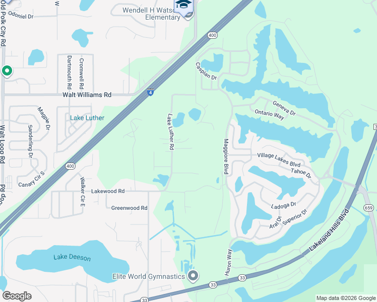 map of restaurants, bars, coffee shops, grocery stores, and more near 1943 Leila Place in Lakeland