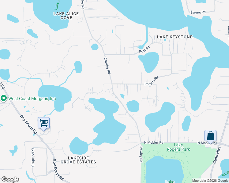 map of restaurants, bars, coffee shops, grocery stores, and more near 17230 Crawley Road in Odessa
