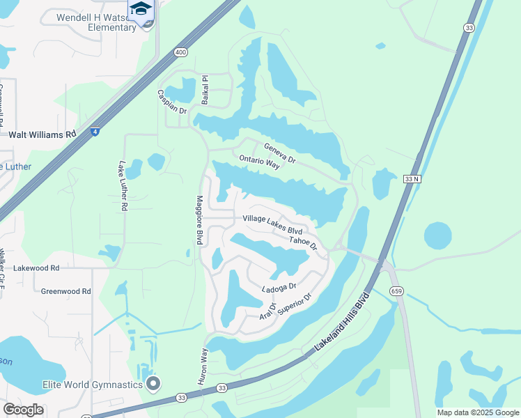 map of restaurants, bars, coffee shops, grocery stores, and more near 2425 Winnipeg Drive in Lakeland