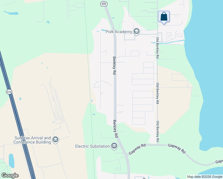 map of restaurants, bars, coffee shops, grocery stores, and more near 3969 Berkley Road in Auburndale