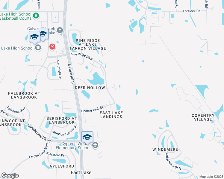 map of restaurants, bars, coffee shops, grocery stores, and more near 3211 Lake Pine Way East in Tarpon Springs