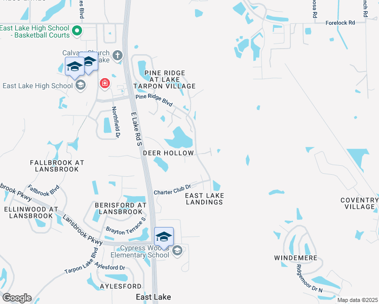 map of restaurants, bars, coffee shops, grocery stores, and more near 3177 Lake Pine Way in Tarpon Springs