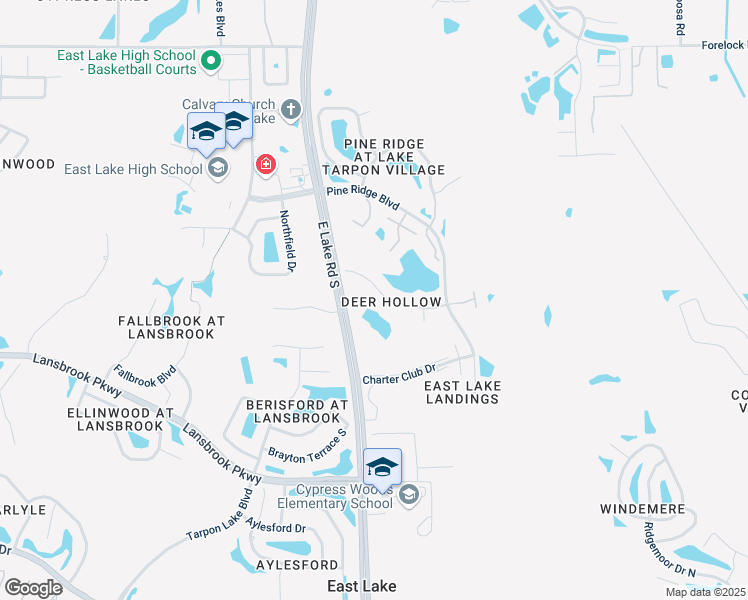 map of restaurants, bars, coffee shops, grocery stores, and more near 3114 Lake Pine Way in Tarpon Springs