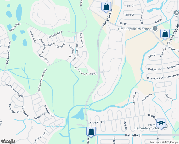 map of restaurants, bars, coffee shops, grocery stores, and more near 411 Lake Butler Drive in Kissimmee