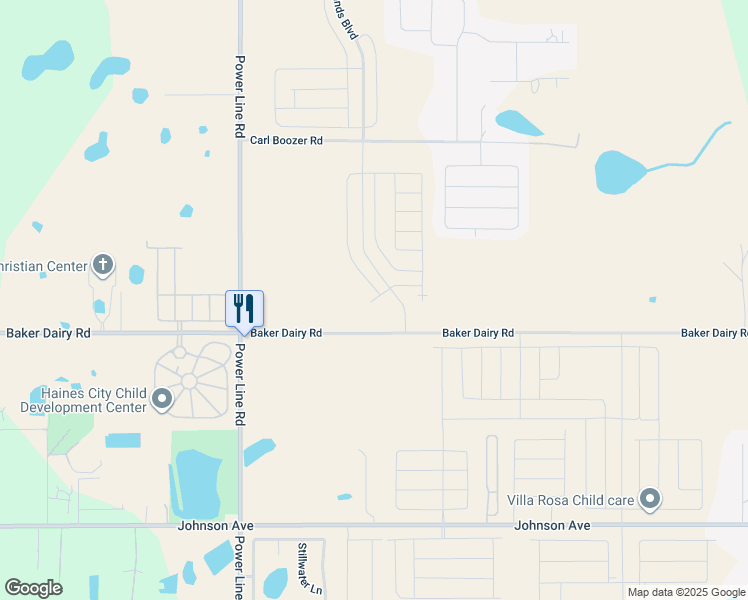 map of restaurants, bars, coffee shops, grocery stores, and more near 4652 Baker Dairy Road in Haines City