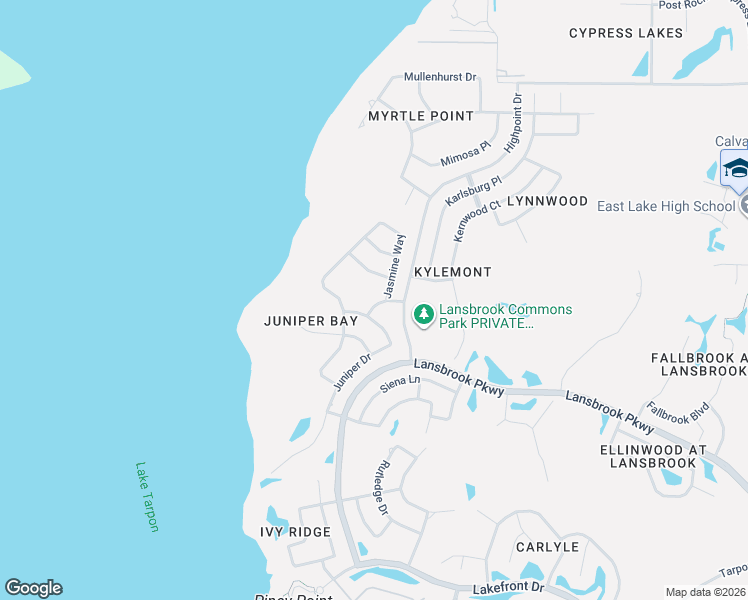 map of restaurants, bars, coffee shops, grocery stores, and more near 3708 Janus Way in Palm Harbor