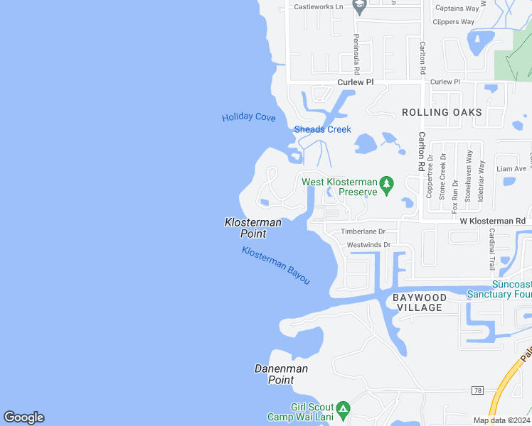 map of restaurants, bars, coffee shops, grocery stores, and more near 1812 Mariner Drive in Tarpon Springs