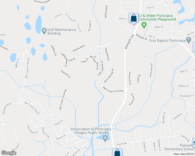 map of restaurants, bars, coffee shops, grocery stores, and more near 375 Lake Cassidy Drive in Poinciana