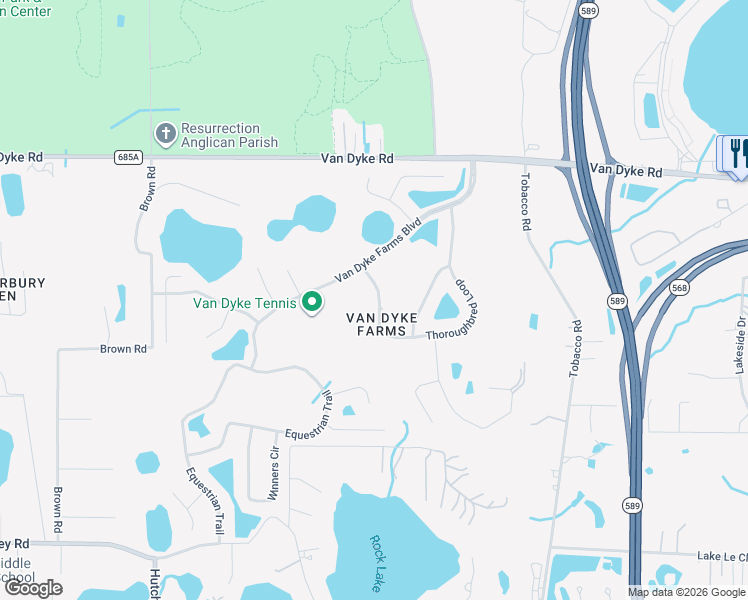 map of restaurants, bars, coffee shops, grocery stores, and more near 6622 Thoroughbred Loop in Odessa